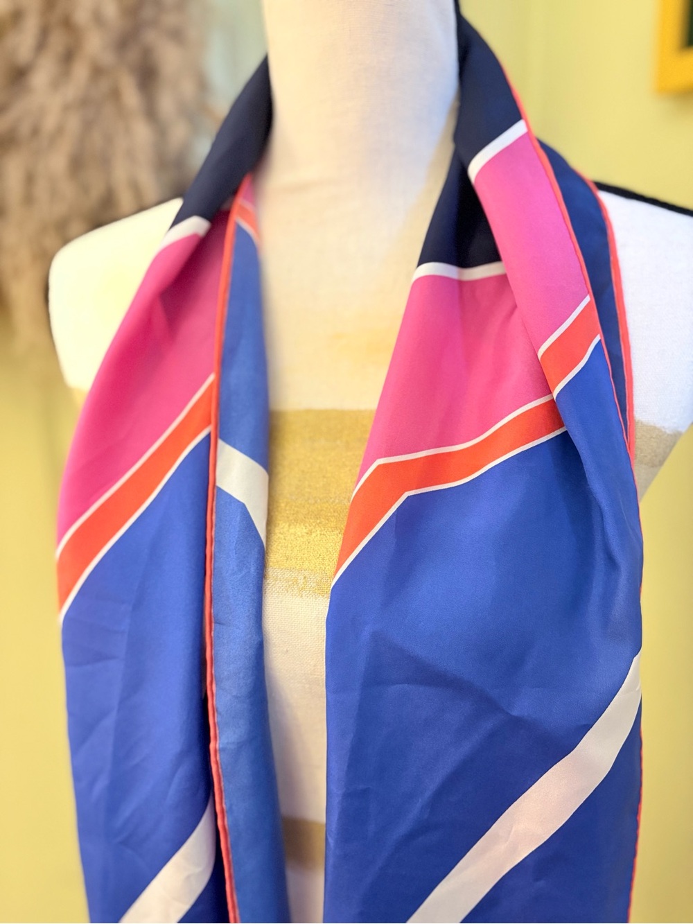 TALBOTS 100% Silk Vintage Chevron Scarf